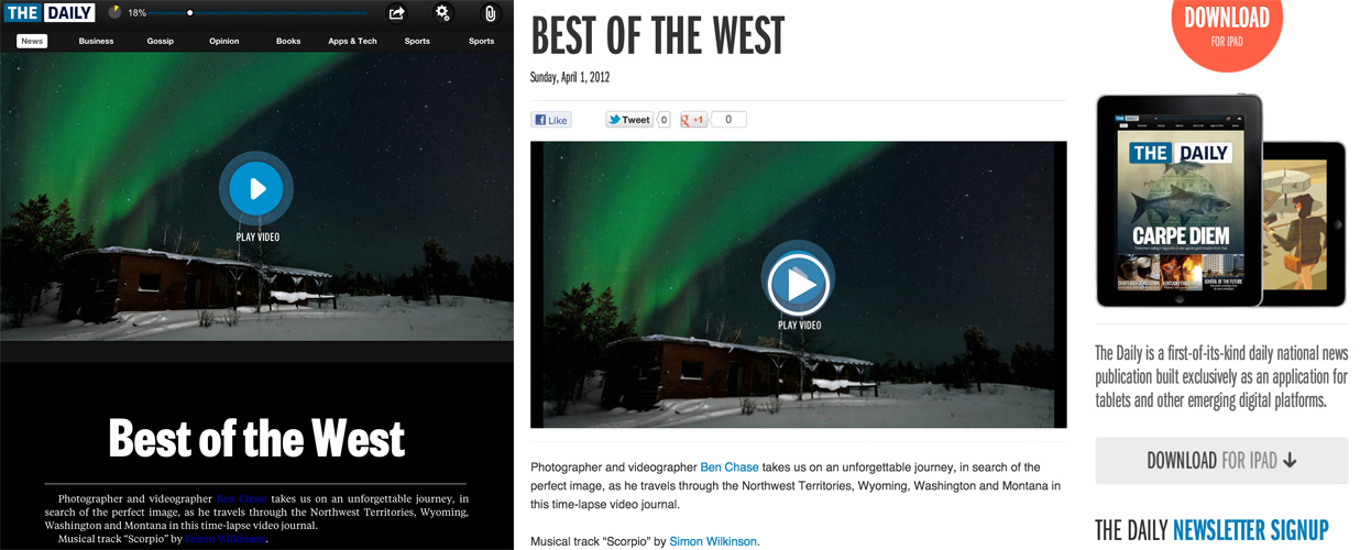 Surreal Journey is featured in The Daily on April 1, 2012